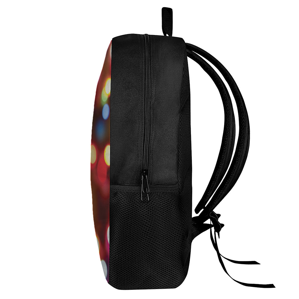Defocused Christmas Lights Print 17 Inch Backpack