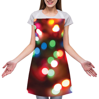 Defocused Christmas Lights Print Adjustable Apron