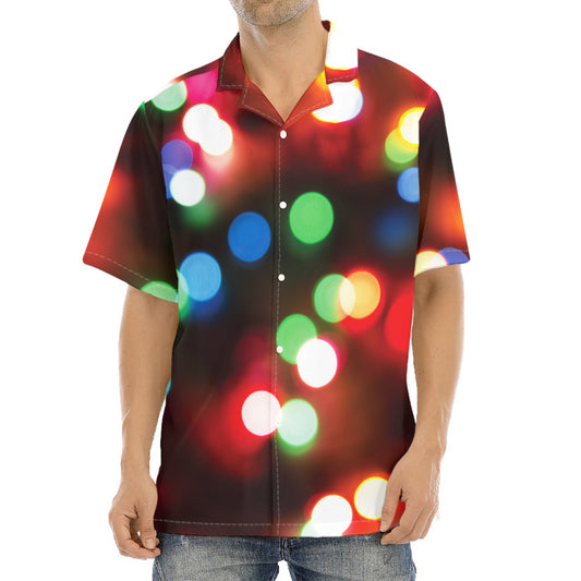 Defocused Christmas Lights Print Aloha Shirt