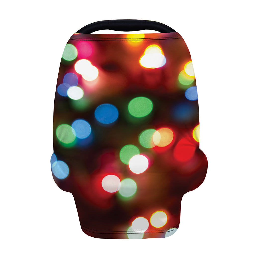 Defocused Christmas Lights Print Baby Seat Cover