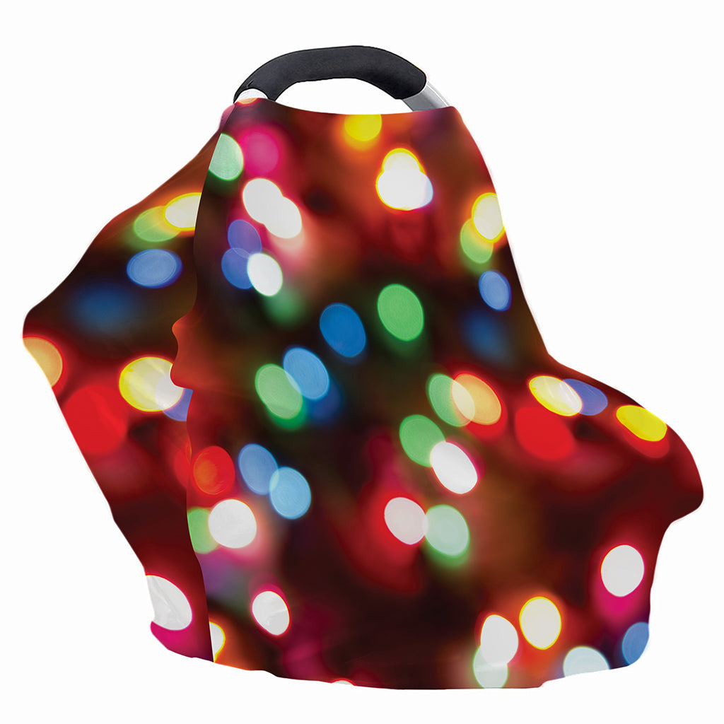 Defocused Christmas Lights Print Baby Seat Cover