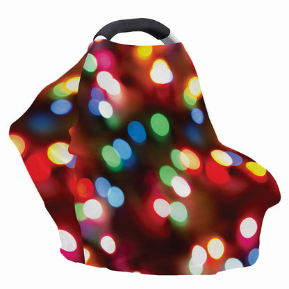 Defocused Christmas Lights Print Baby Seat Cover