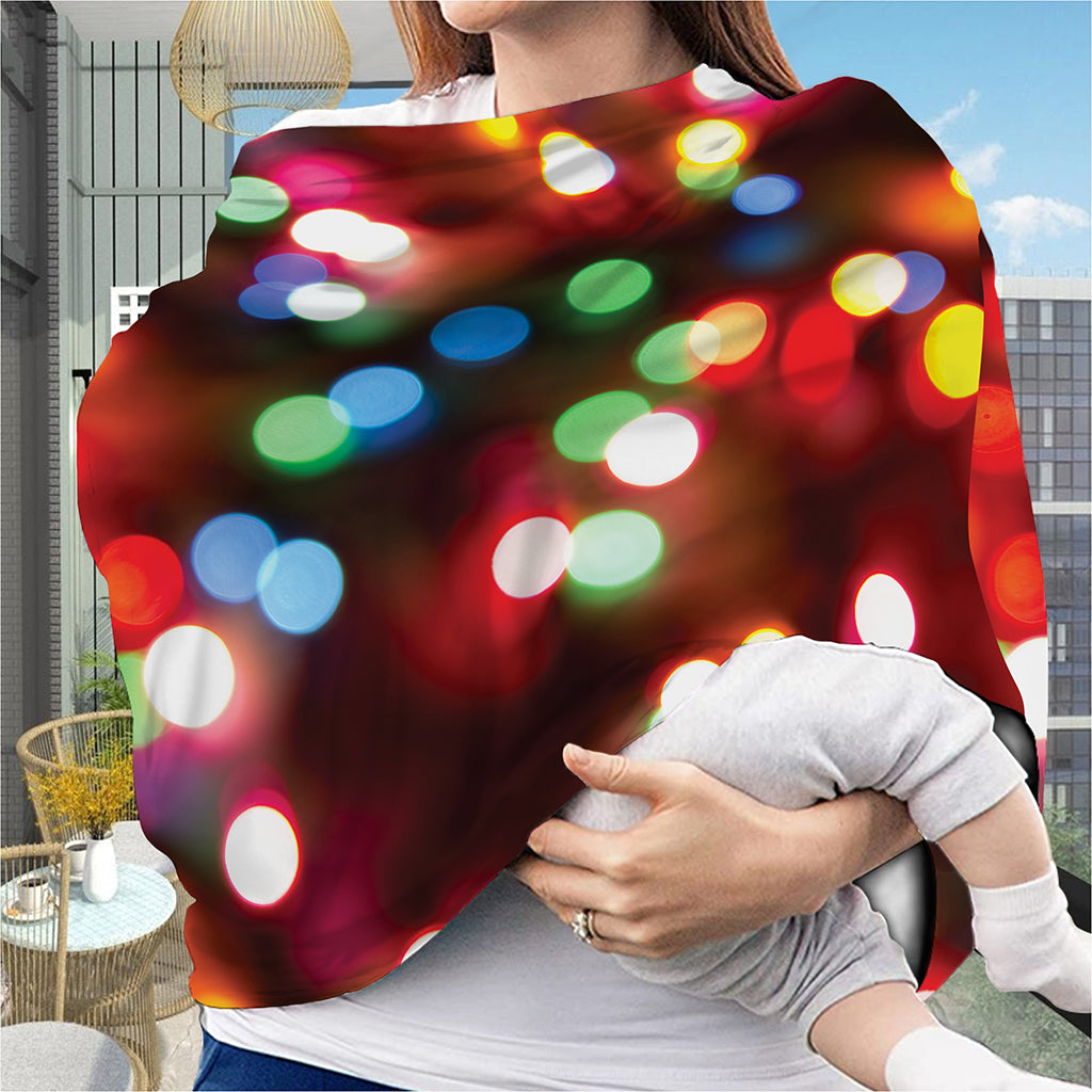 Defocused Christmas Lights Print Baby Seat Cover