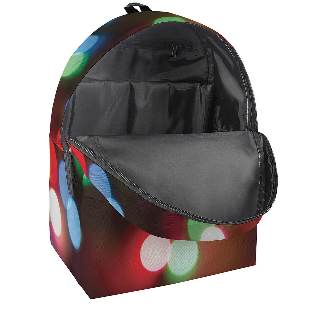 Defocused Christmas Lights Print Backpack