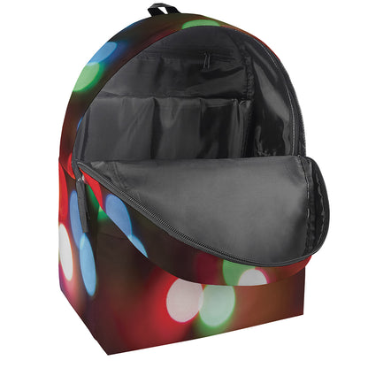 Defocused Christmas Lights Print Backpack