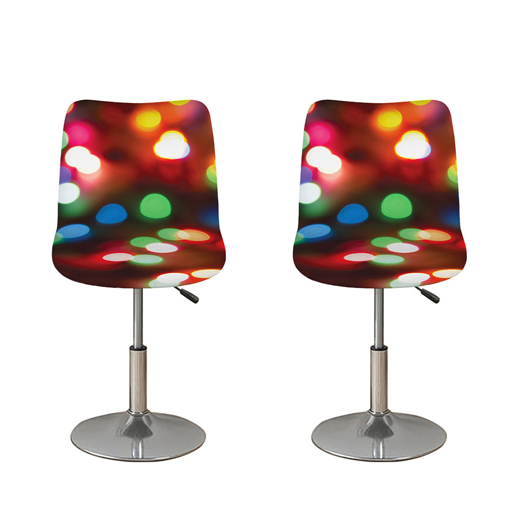 Defocused Christmas Lights Print Bar Stool Covers