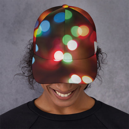 Defocused Christmas Lights Print Baseball Cap