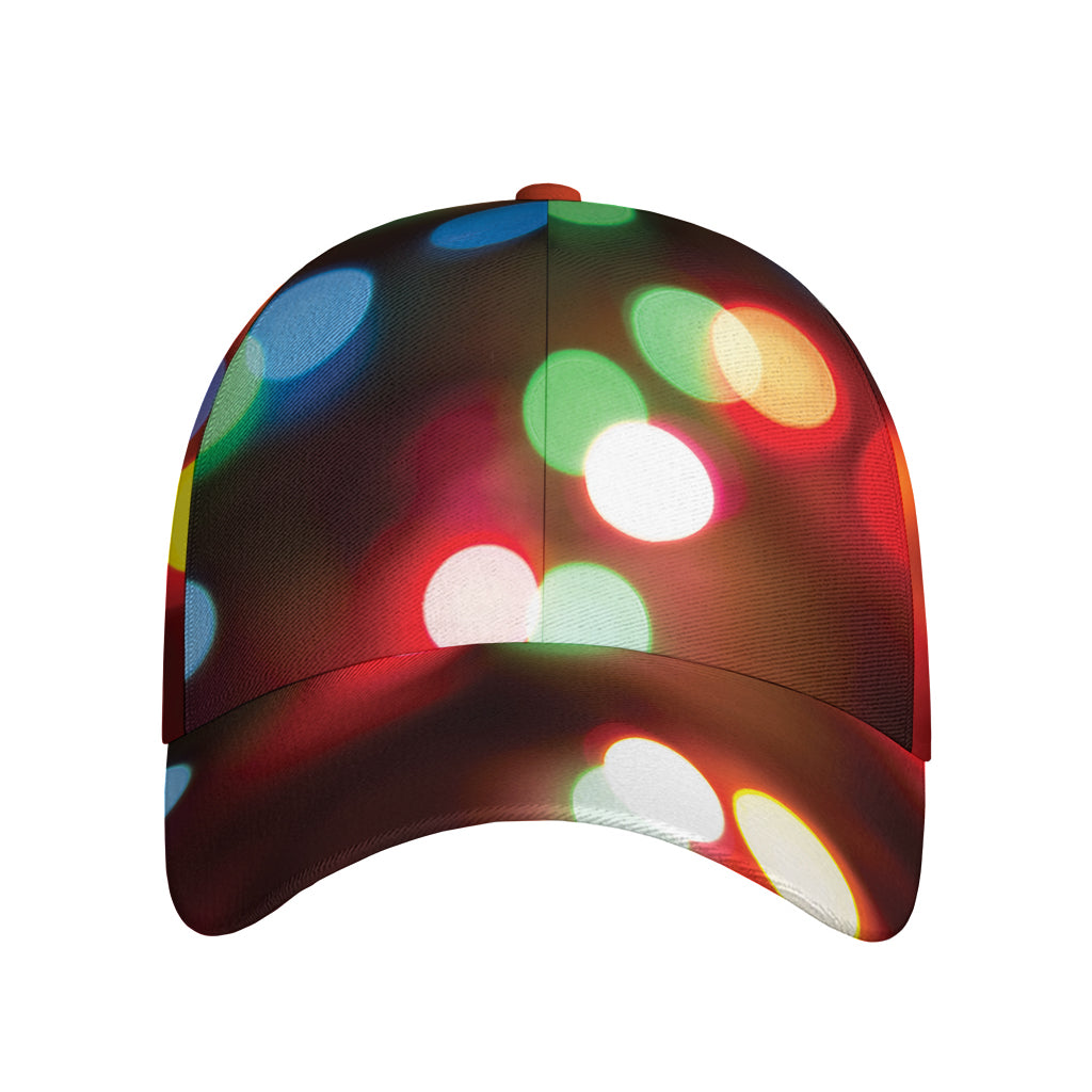 Defocused Christmas Lights Print Baseball Cap