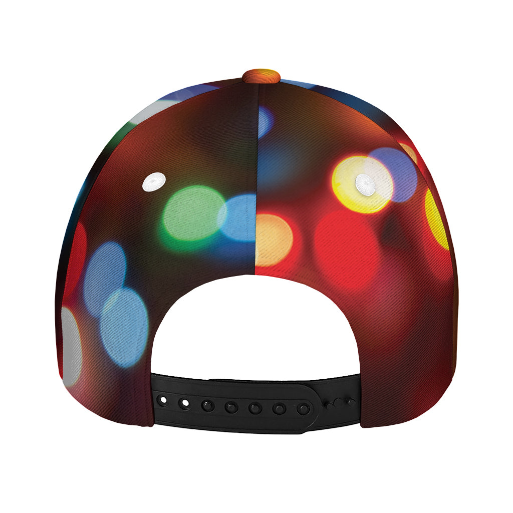 Defocused Christmas Lights Print Baseball Cap
