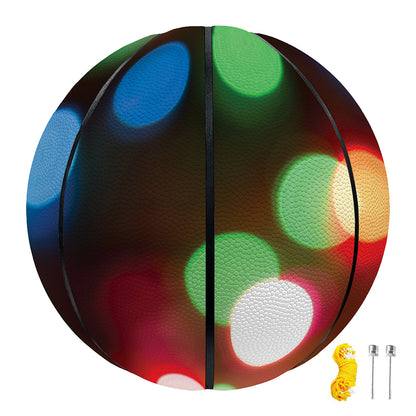 Defocused Christmas Lights Print Basketball