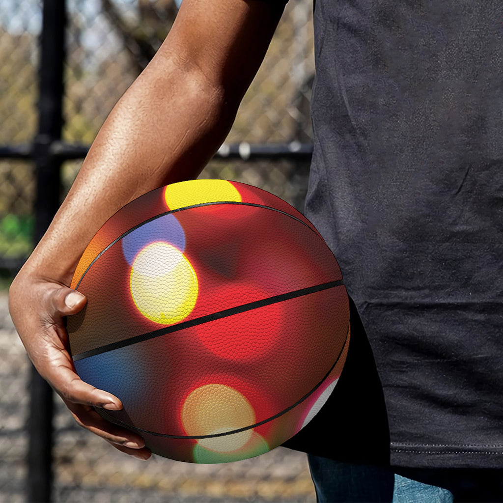Defocused Christmas Lights Print Basketball
