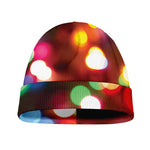 Defocused Christmas Lights Print Beanie
