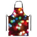 Defocused Christmas Lights Print Bib Apron With Pocket
