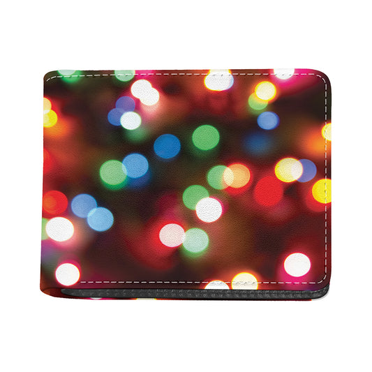 Defocused Christmas Lights Print Bifold Wallet