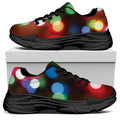 Defocused Christmas Lights Print Black Chunky Shoes