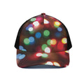 Defocused Christmas Lights Print Black Mesh Trucker Hat