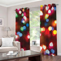 Defocused Christmas Lights Print Dimout Grommet Curtains