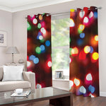 Defocused Christmas Lights Print Blackout Grommet Curtains