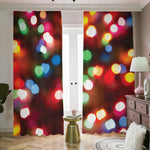 Defocused Christmas Lights Print Blackout Pencil Pleat Curtains