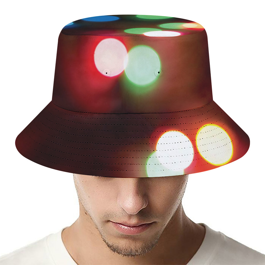 Defocused Christmas Lights Print Bucket Hat