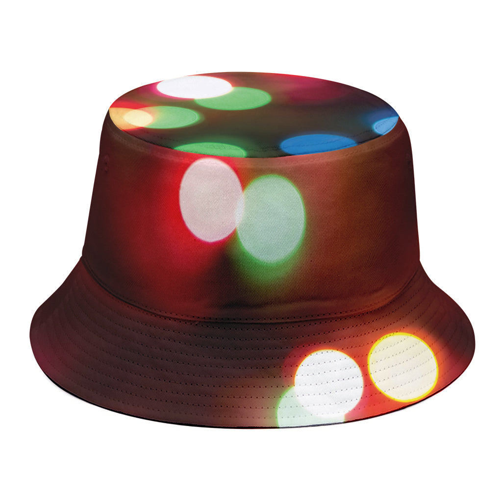 Defocused Christmas Lights Print Bucket Hat