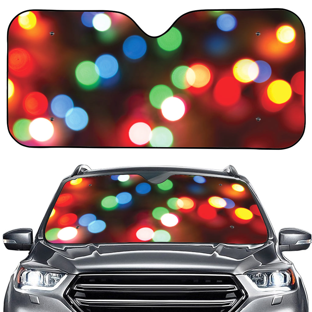 Defocused Christmas Lights Print Car Windshield Sun Shade