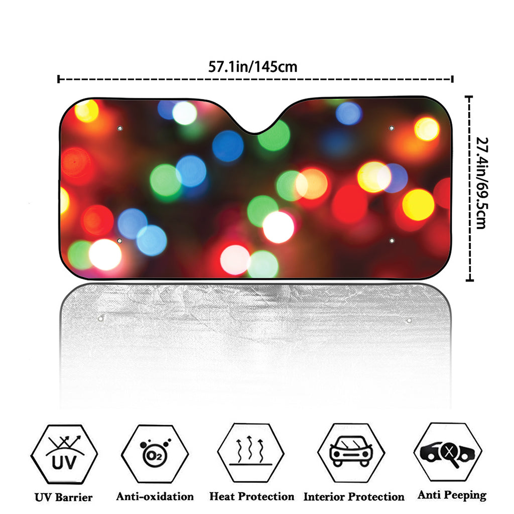 Defocused Christmas Lights Print Car Windshield Sun Shade