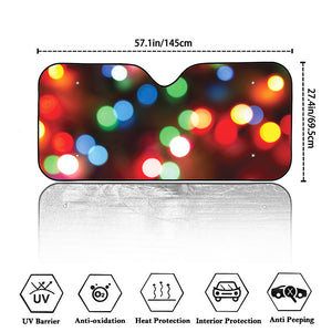 Defocused Christmas Lights Print Car Windshield Sun Shade