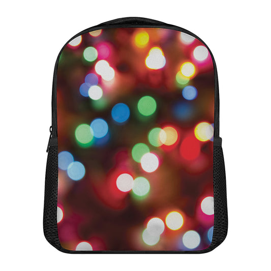 Defocused Christmas Lights Print Casual Backpack