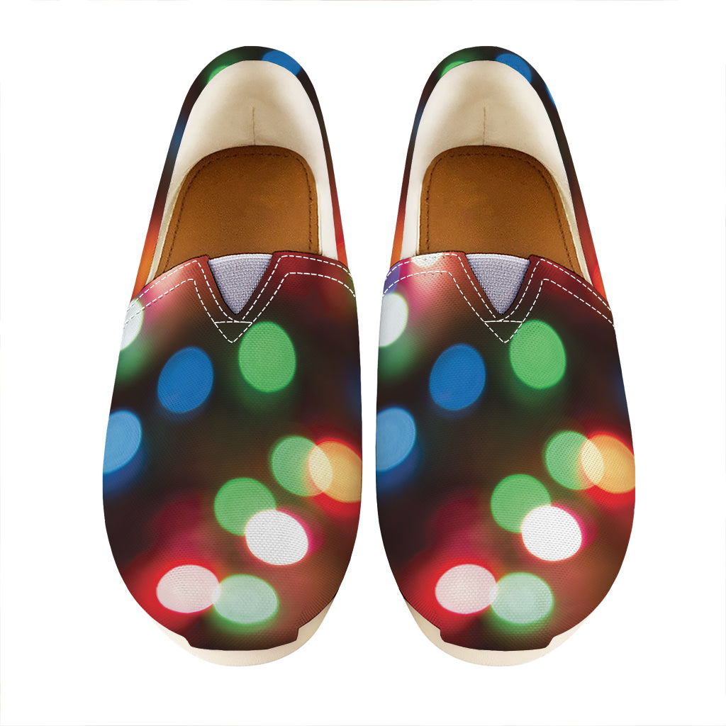 Defocused Christmas Lights Print Casual Shoes