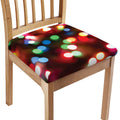 Defocused Christmas Lights Print Chair Cushion Cover