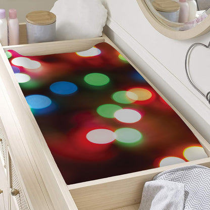 Defocused Christmas Lights Print Changing Pad Cover