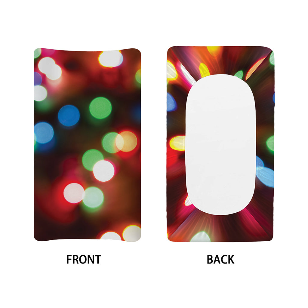 Defocused Christmas Lights Print Changing Pad Cover