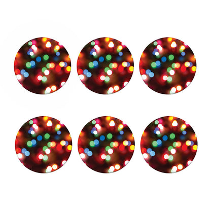 Defocused Christmas Lights Print Coaster Set