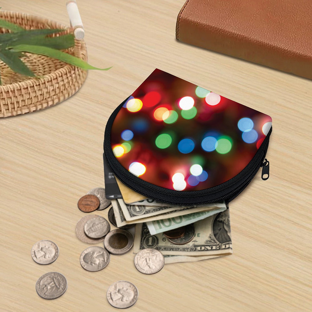 Defocused Christmas Lights Print Coin Purse