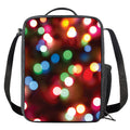 Defocused Christmas Lights Print Crossbody Lunch Bag