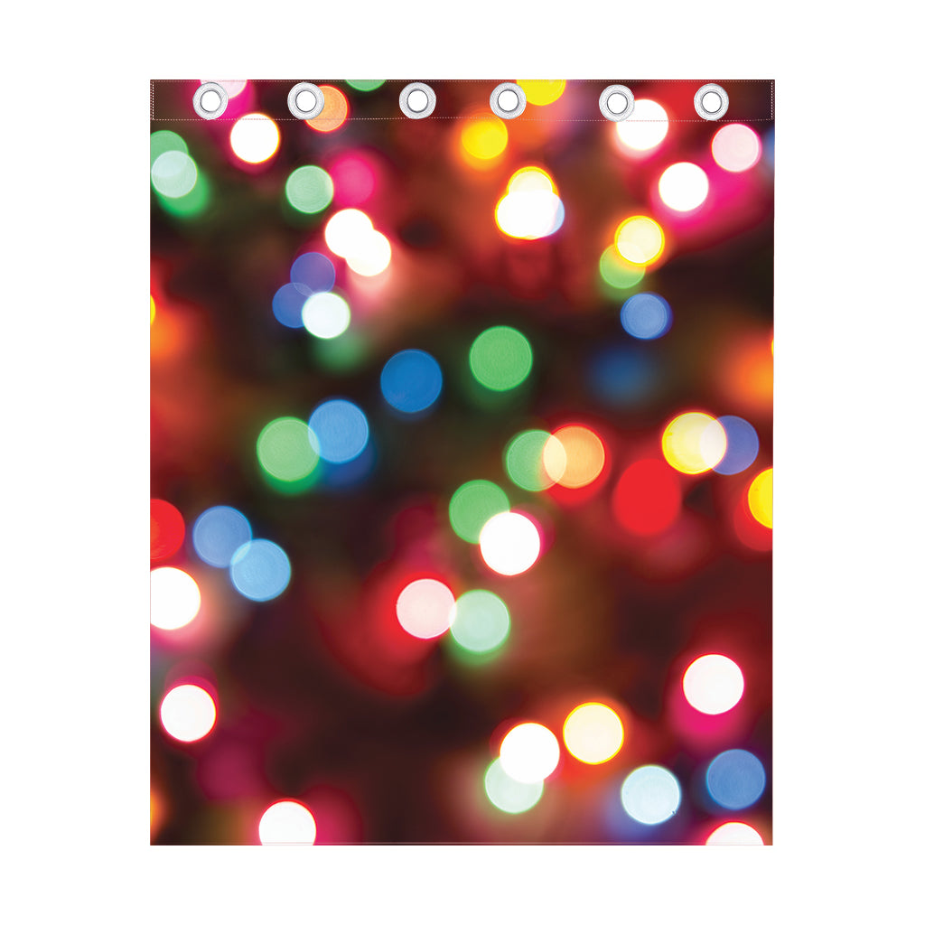 Defocused Christmas Lights Print Curtain