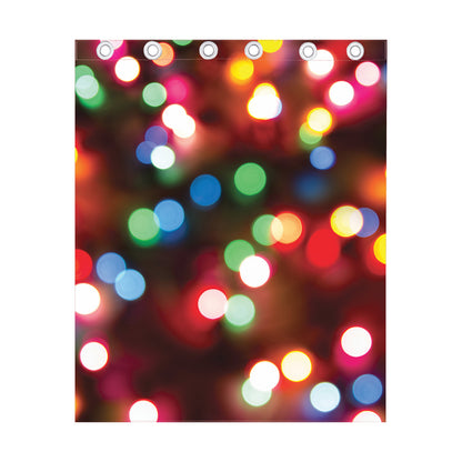 Defocused Christmas Lights Print Curtain