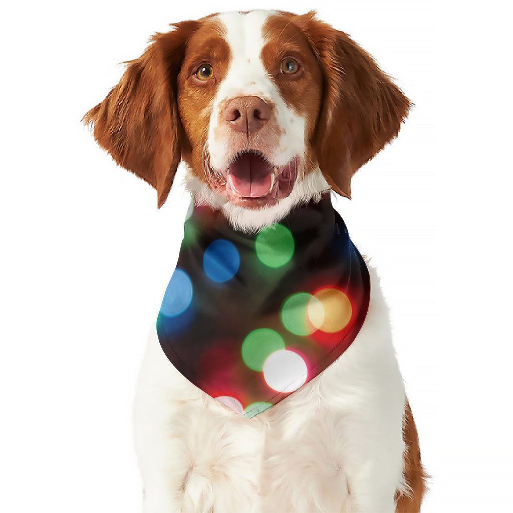 Defocused Christmas Lights Print Dog Bandana