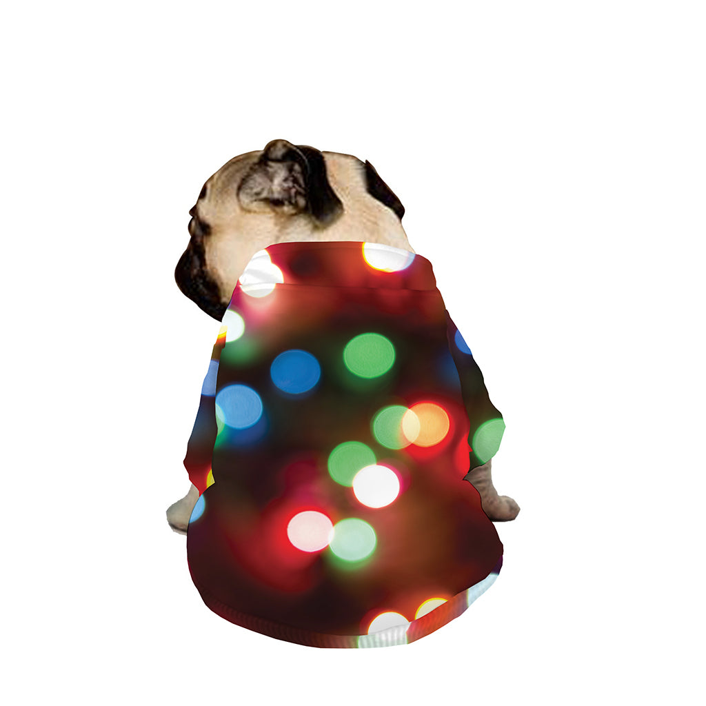 Defocused Christmas Lights Print Dog Zip Up Jacket