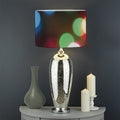 Defocused Christmas Lights Print Drum Lamp Shade