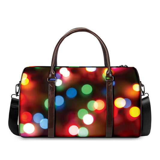 Defocused Christmas Lights Print Duffle Bag