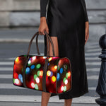 Defocused Christmas Lights Print Duffle Bag