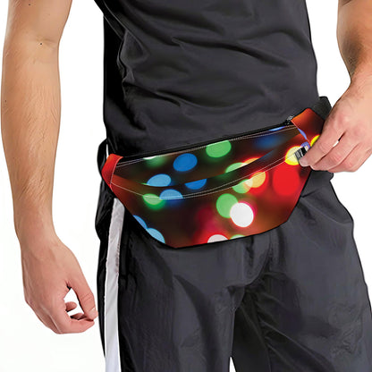 Defocused Christmas Lights Print Fanny Pack