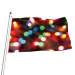 Defocused Christmas Lights Print Flag
