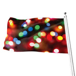 Defocused Christmas Lights Print Flag