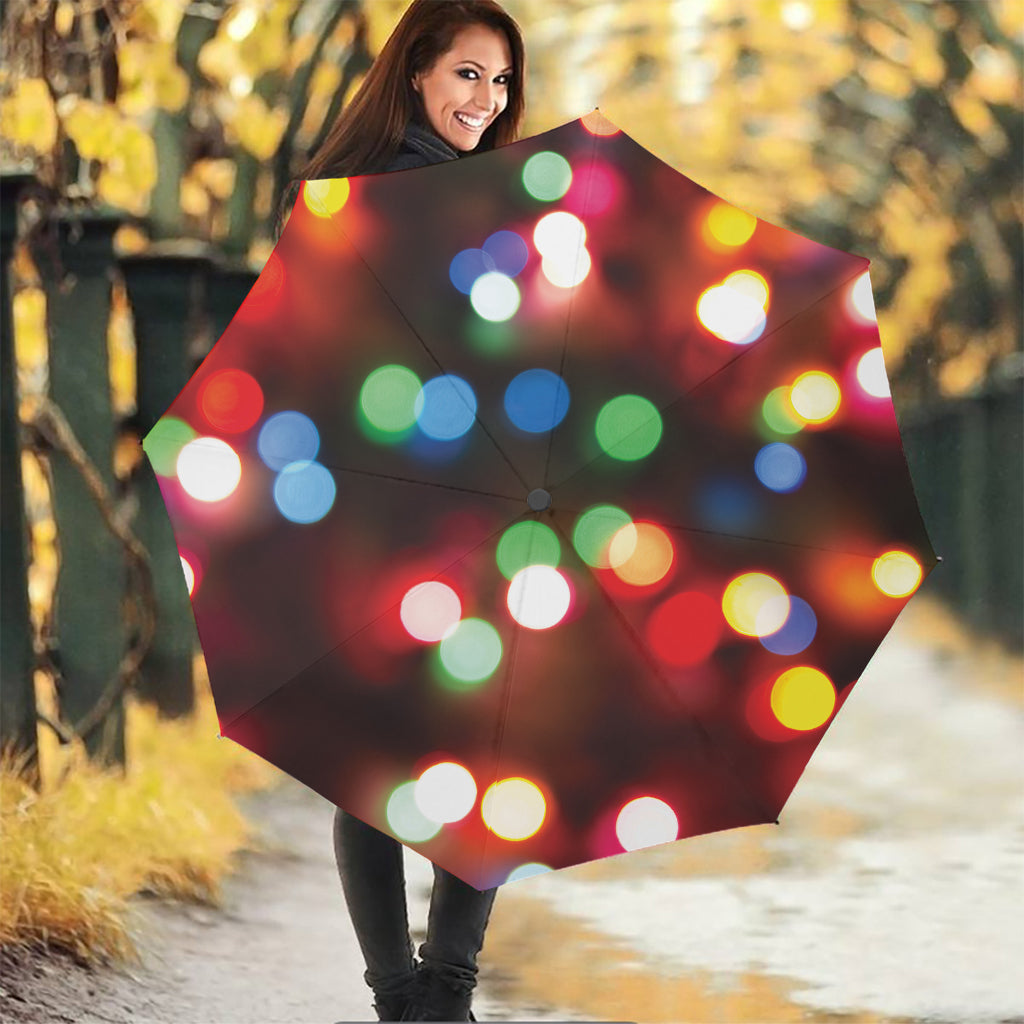Defocused Christmas Lights Print Foldable Umbrella