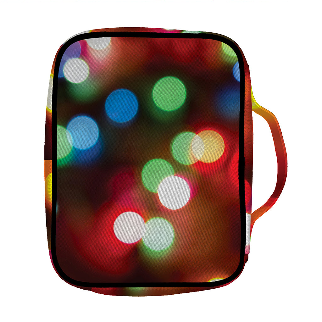 Defocused Christmas Lights Print Front Pocket Bible Bag