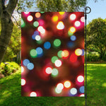 Defocused Christmas Lights Print Garden Flag