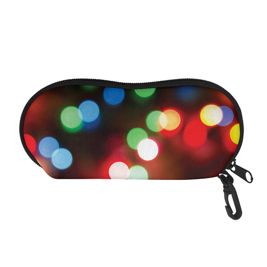 Defocused Christmas Lights Print Glasses Case